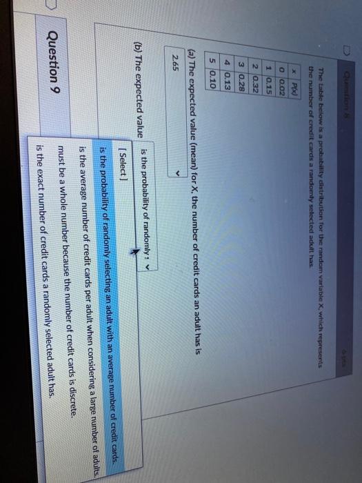 Solved The table below is a probability distribution for the | Chegg.com