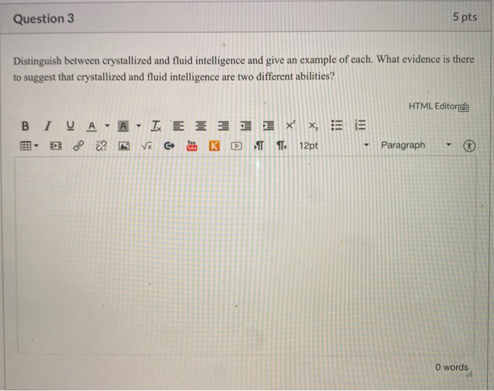 Solved Question 3 5 pts Distinguish between crystallized and | Chegg.com