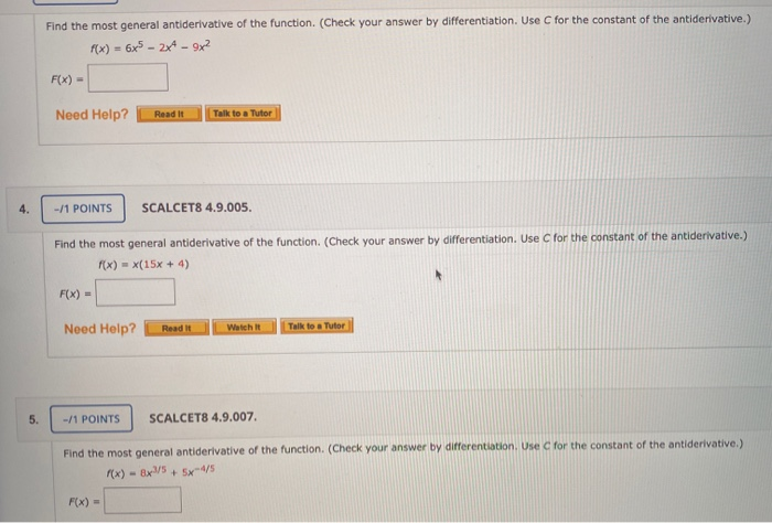 solved-find-the-most-general-antiderivative-of-the-function-chegg