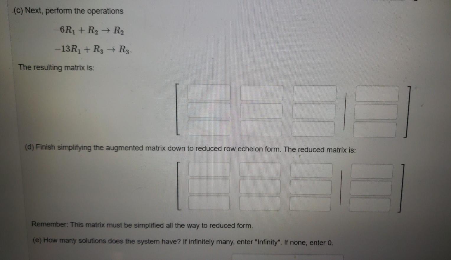 Solved 1 point) Solve the following system using augmented | Chegg.com