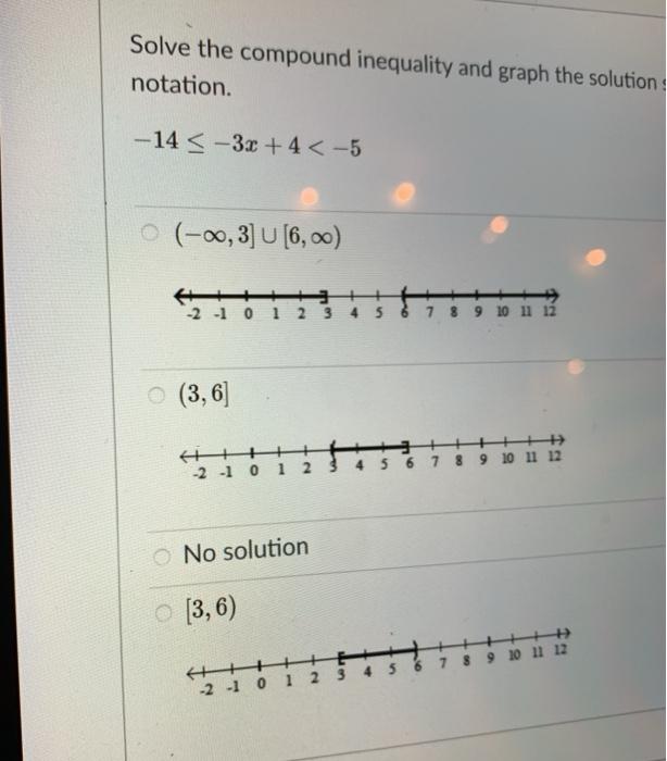 Solved Solve the compound inequality and graph the solution | Chegg.com