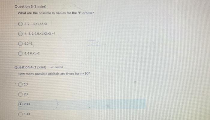Solved Question 1 (3 points) Name the orbitals described by | Chegg.com