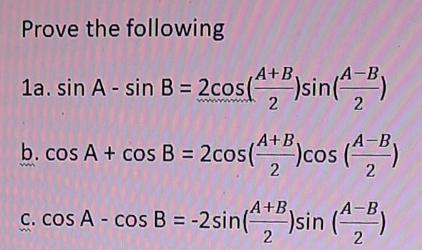 2 sin a b 2 cos ab 2 formula