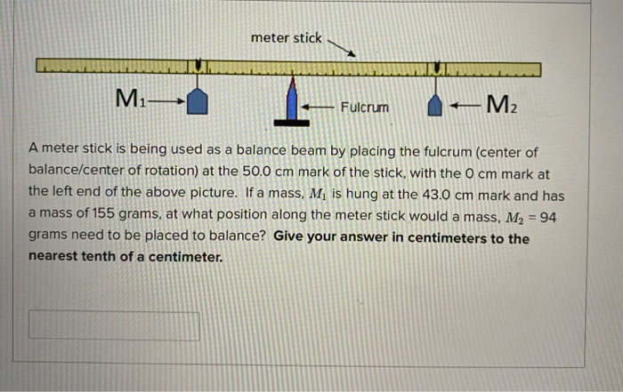 Solved meter stick Fulcrum M2 A meter stick is being used as | Chegg.com