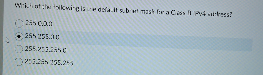 Solved Which of the following is the default subnet mask for | Chegg.com