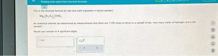 Solved 31 Finding Mole Ratios From Chemical Formulae This Is Chegg Com   Image