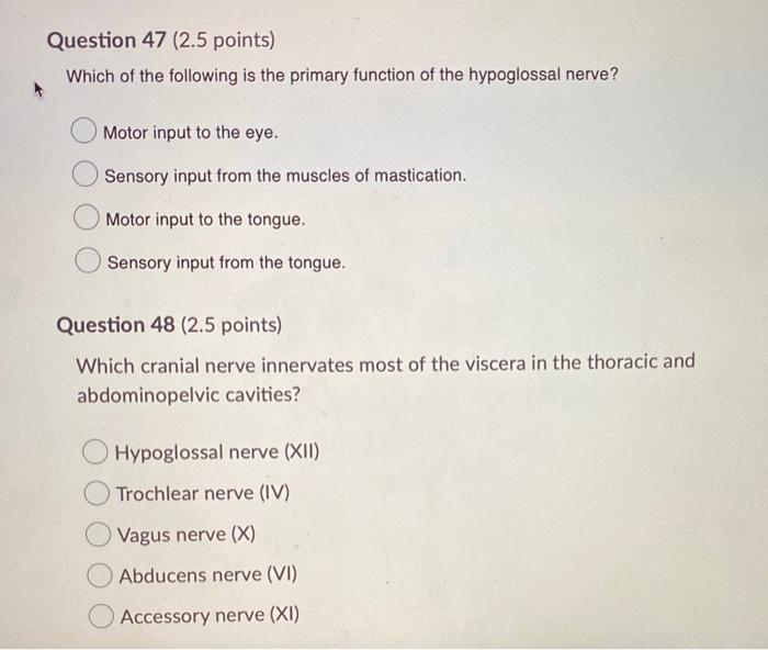 Solved Question 47 (2.5 points) Which of the following is | Chegg.com