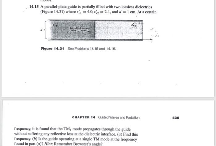 Solved 14.15 A parallel-plate guide is partially filled with | Chegg.com