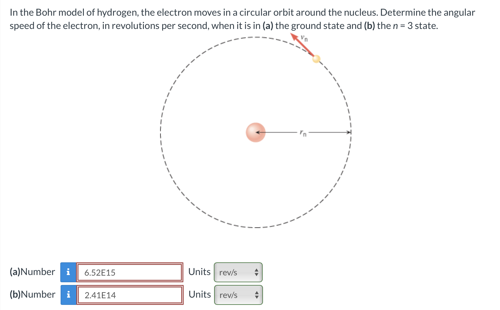 In the Bohr model of hydrogen, the electron moves in | Chegg.com