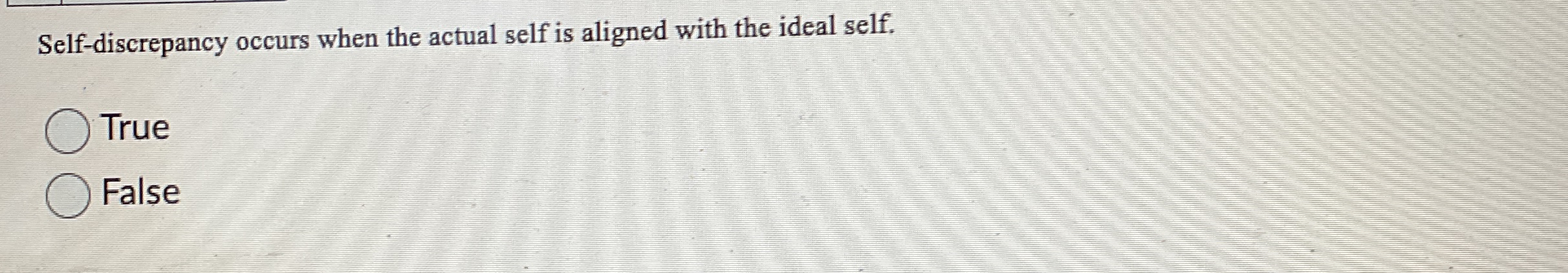 Solved Self-discrepancy occurs when the actual self is | Chegg.com