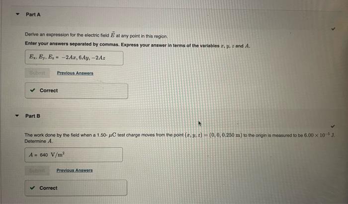 Solved The Electric Potential V In A Region Of Space Is Chegg Com