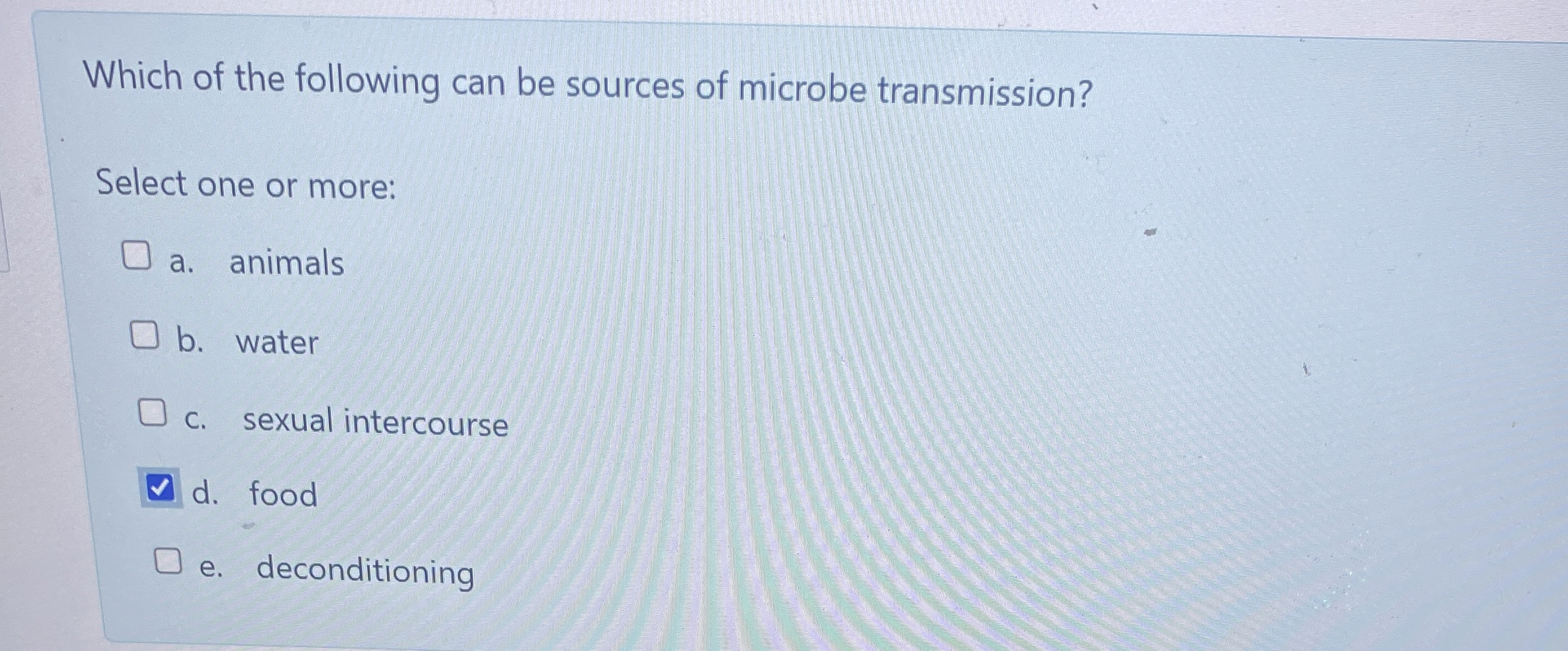 Solved Which of the following can be sources of microbe | Chegg.com