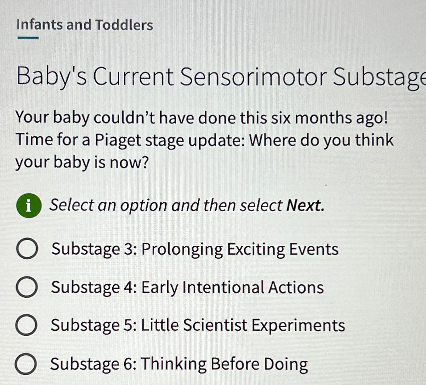 Solved Infants and ToddlersBaby s Current Sensorimotor Chegg