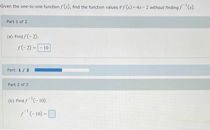 Solved Given the one-to-one function f(x), find the function | Chegg.com