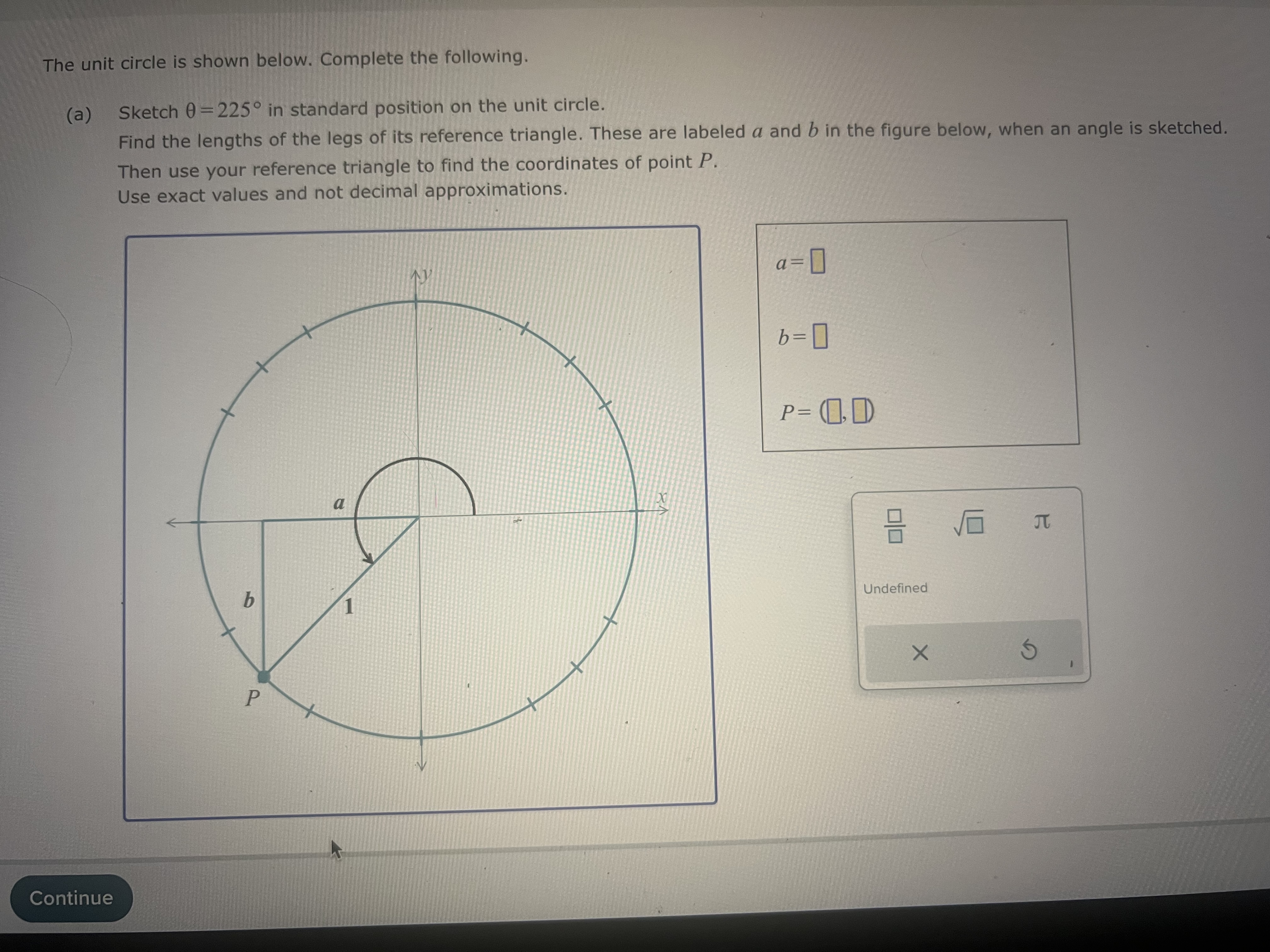 Solved The unit circle is shown below. Complete the | Chegg.com