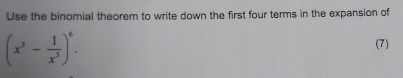 Solved Use the binomial theorem to write down the first four | Chegg.com