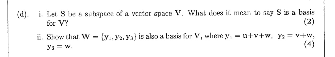 Solved D ﻿i ﻿let S ﻿be A Subspace Of A Vector Space V