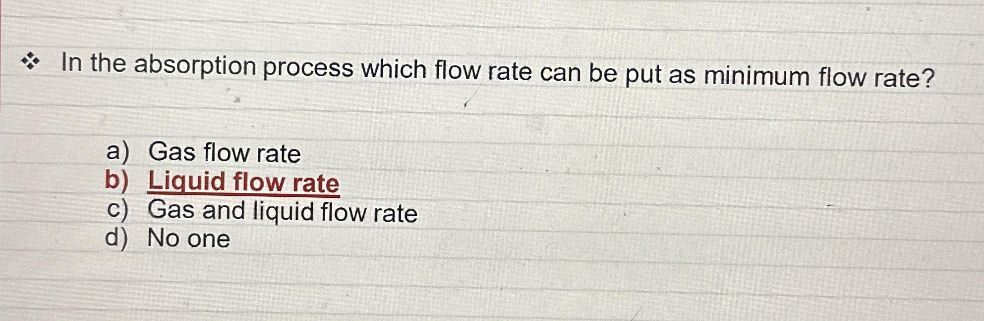 Solved In the absorption process which flow rate can be put | Chegg.com