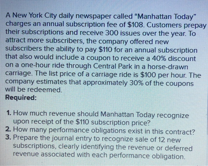 Solved A New York City daily newspaper called "Manhattan