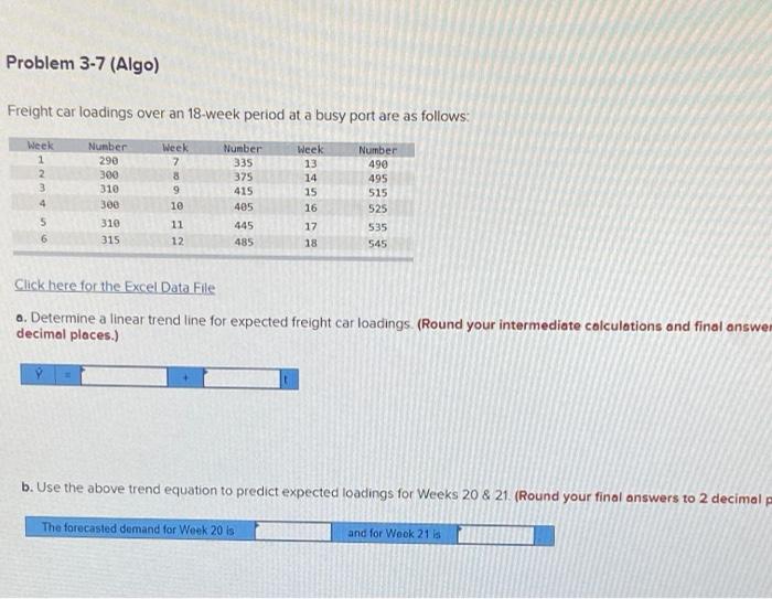 Solved Problem 37 (Algo) Freight car loadings over an