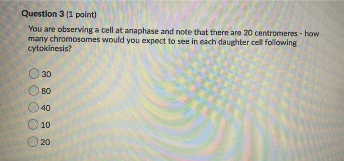 Solved Question 3 (1 point) You are observing a cell at | Chegg.com