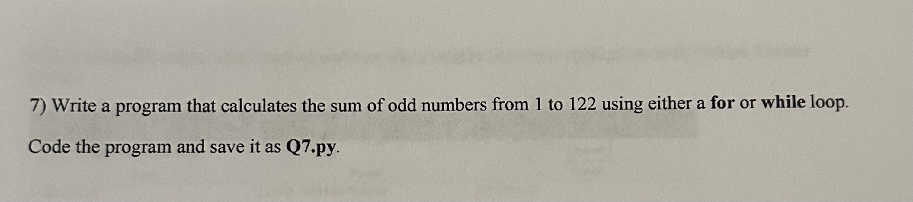 Solved PythonWrite a program that calculates the sum of odd | Chegg.com