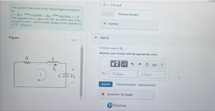 Solved The current in the circuit in the followin figure is | Chegg.com