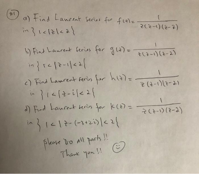 Solved A Find Laurent Series For F Z Z Z−1 Z−2 1 In