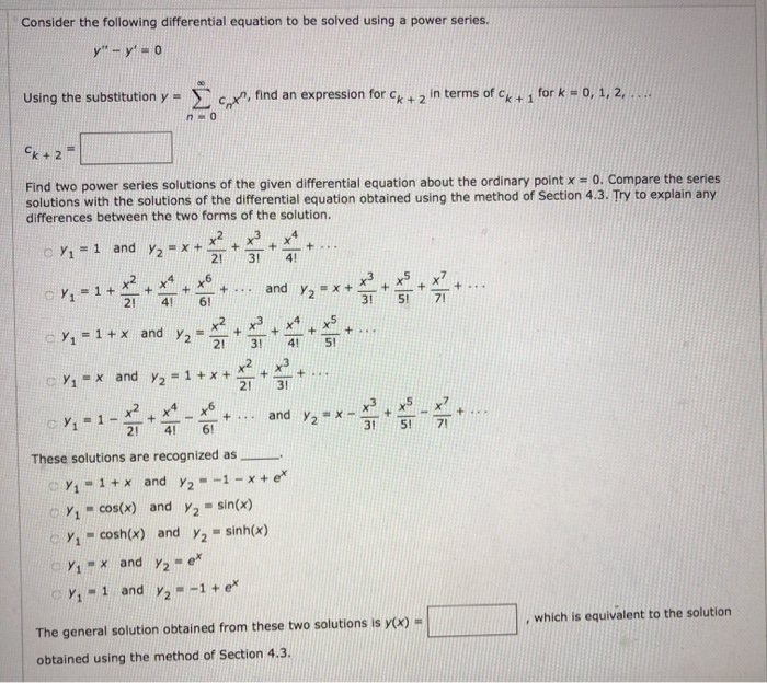 Solved Consider The Following Differential Equation To Be Chegg Com