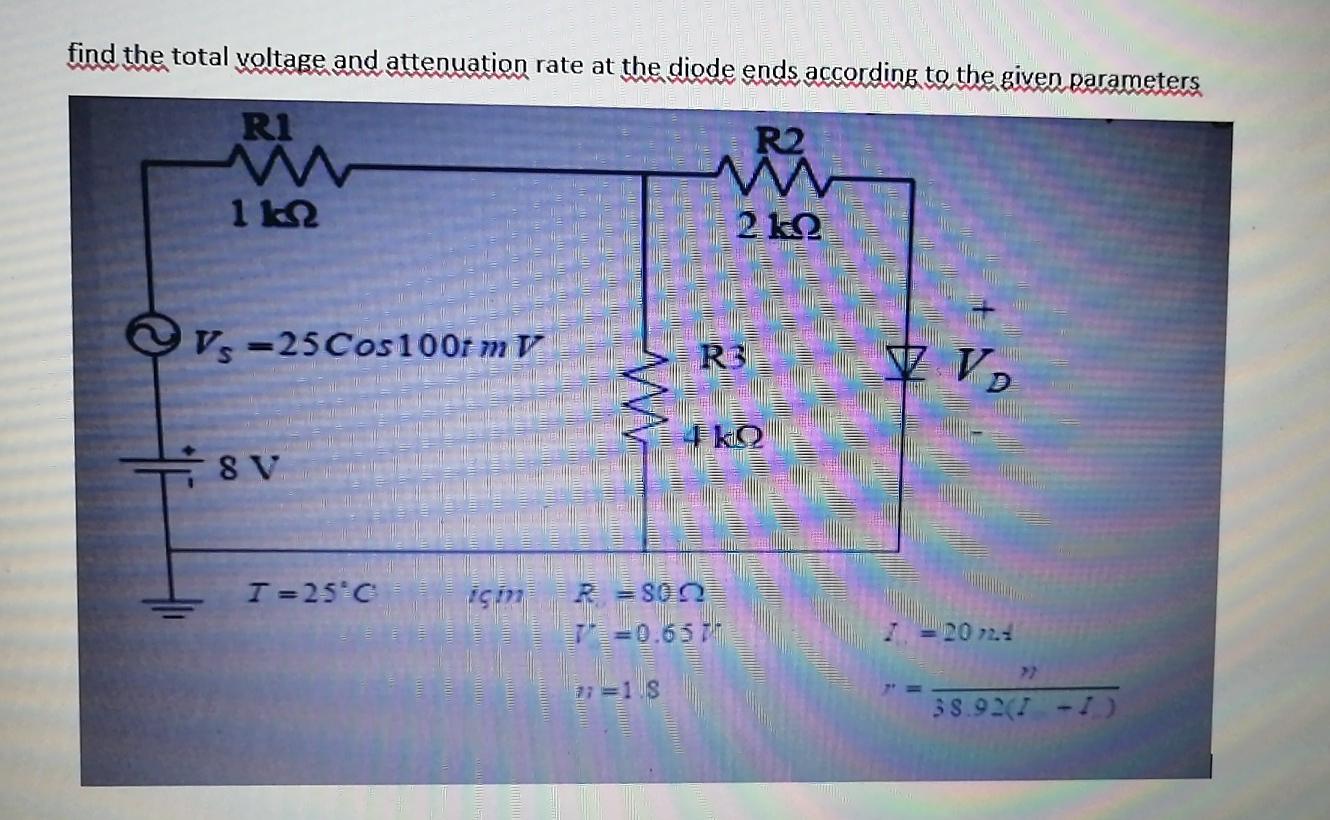 Solved find the total voltage and attenuation rate at the | Chegg.com