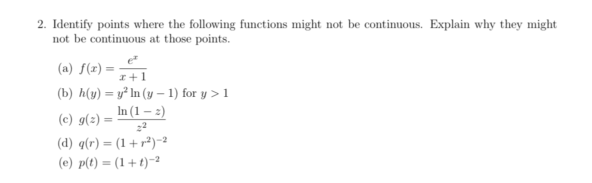 Solved Identify points where the following functions might | Chegg.com