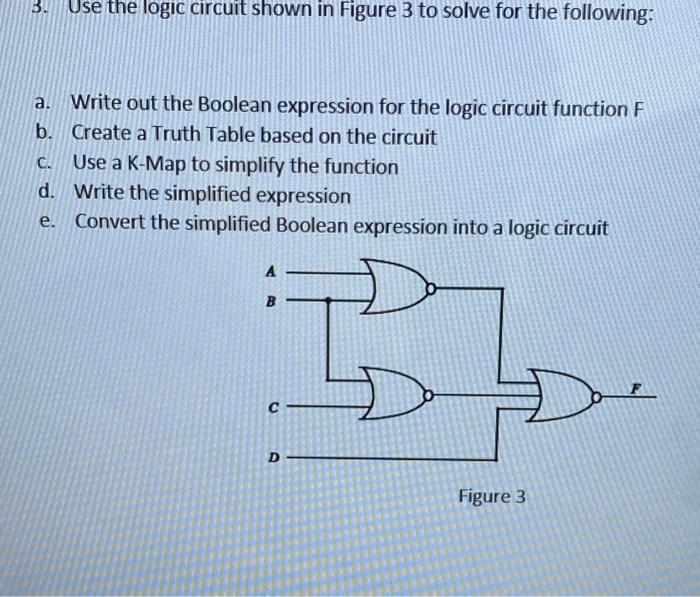 Solved 3. Use the logic circuit shown in Figure 3 to solve | Chegg.com