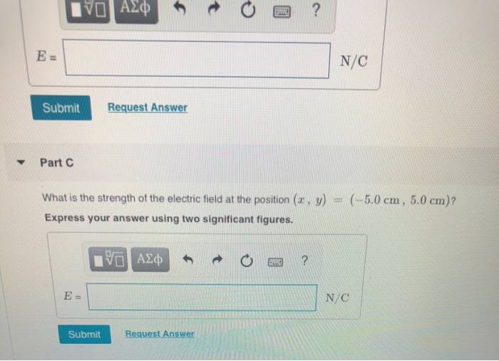 Solved Part A What is the strength of the electric field at | Chegg.com