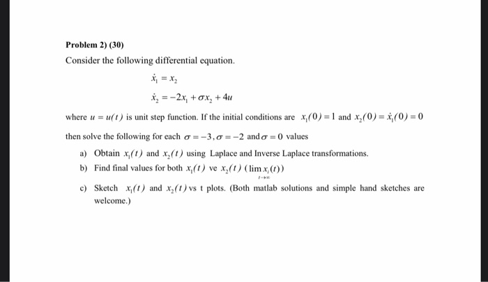 Solved Problem 2 30 Consider The Following Differentia Chegg Com