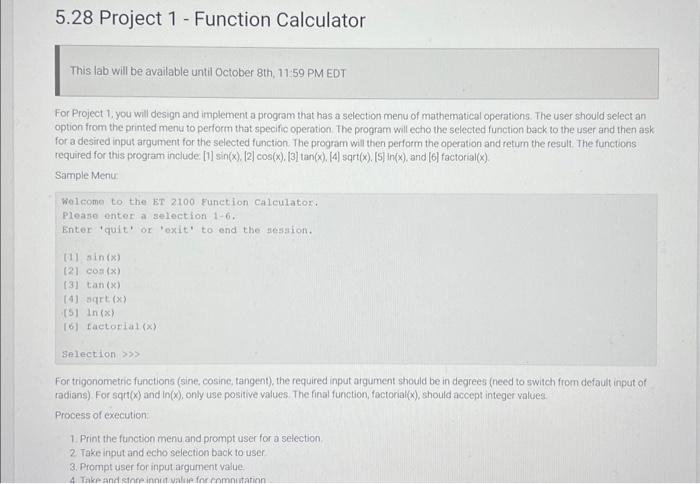 Solved For Project 1, You Will Design And Implement A | Chegg.com