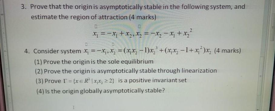 2. Determine if following systems are stable, | Chegg.com