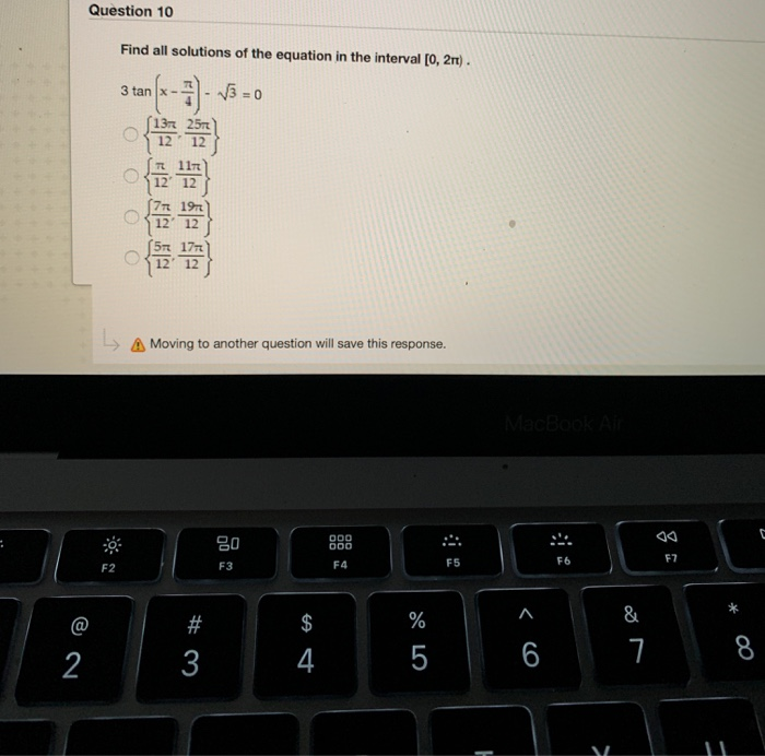 Solved Question 10 Find all solutions of the equation in the | Chegg.com