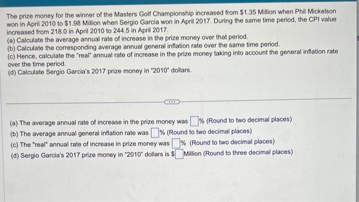 To the winner goes the spoils: A brief history of the Masters prize money  payout