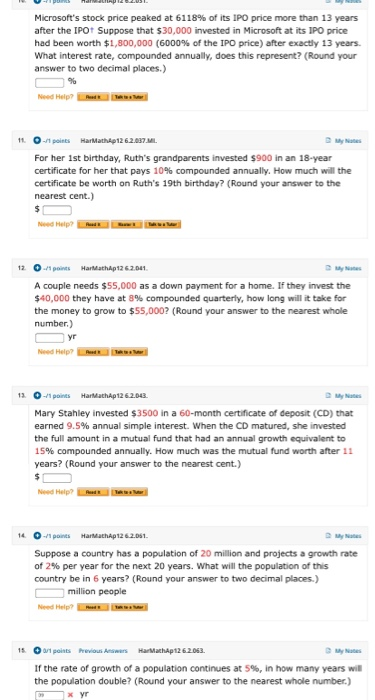 Solved Microsoft S Stock Price Peaked At 6118 Of Its Ipo Chegg Com