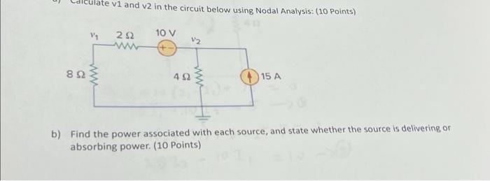 Solved calculate V1 and v2 in the circuit below using Nodal | Chegg.com