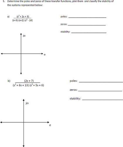 Solved Determine the poles and zeros of these transfer | Chegg.com