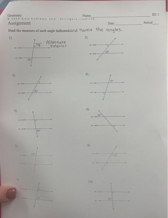 Find the measure of the indicated angle in each triangle calculator image