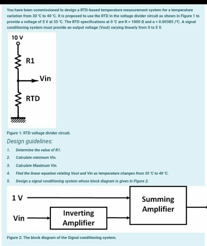 Solved You have been commissioned to design a RTD-based | Chegg.com