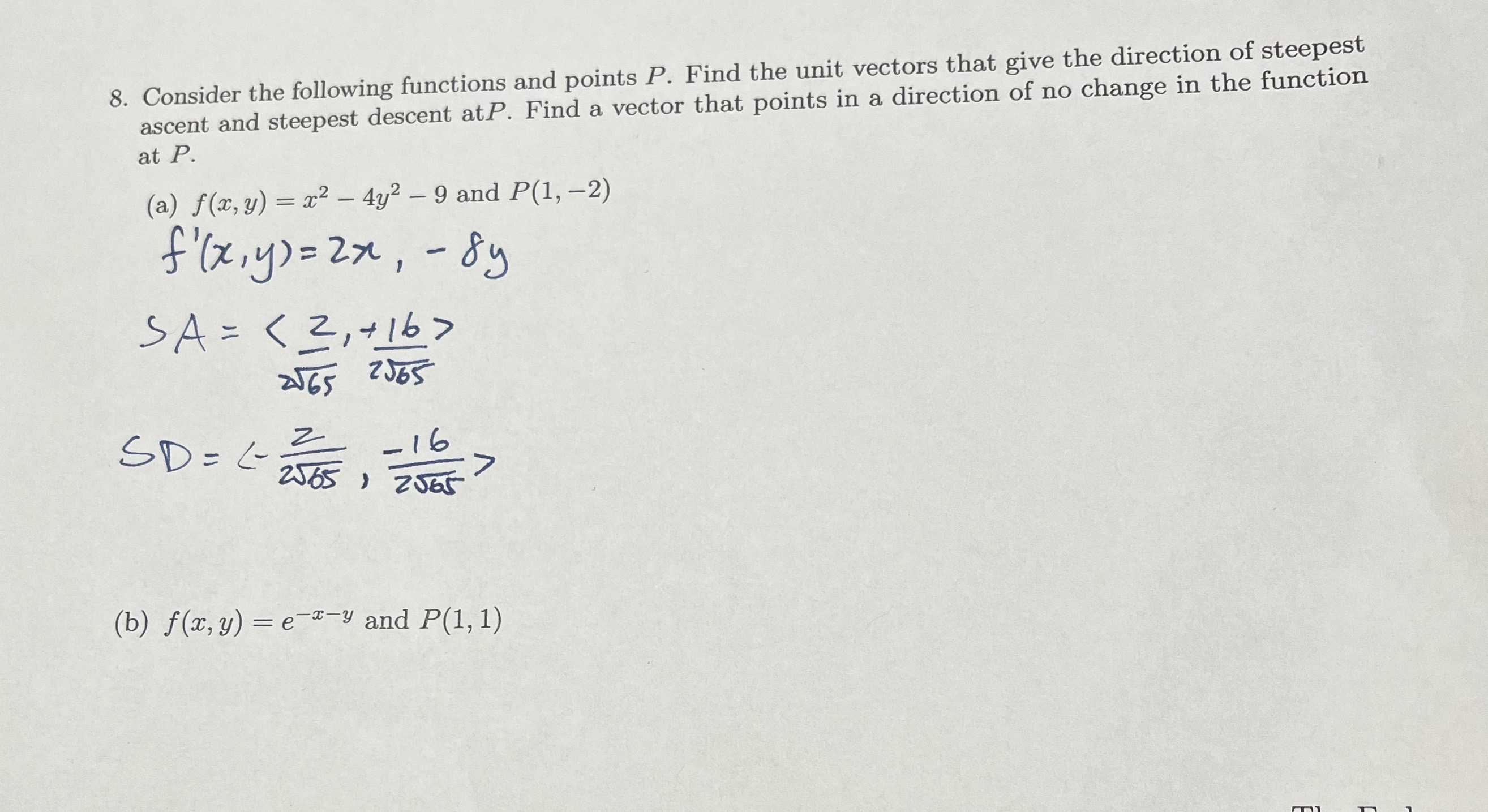 Solved Consider the following functions and points P. ﻿Find | Chegg.com