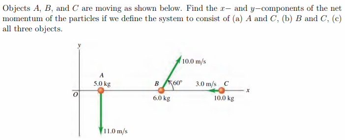 Solved Objects A, B, And C Are Moving As Shown Below. Find | Chegg.com