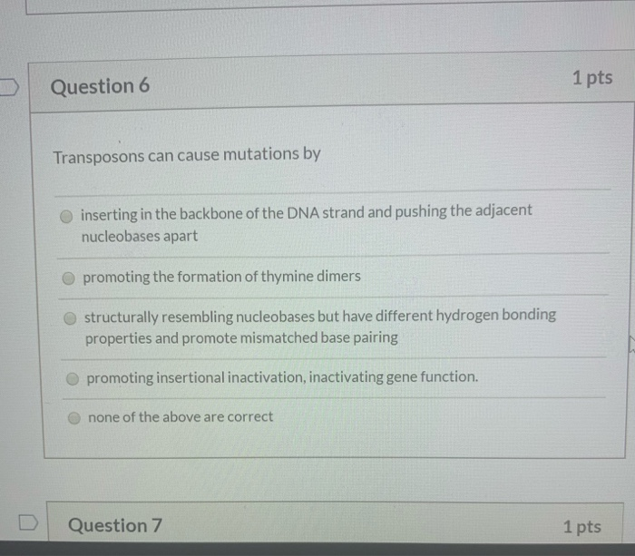 Solved 2 pts Question 5 If you wanted to select for a mutant | Chegg.com