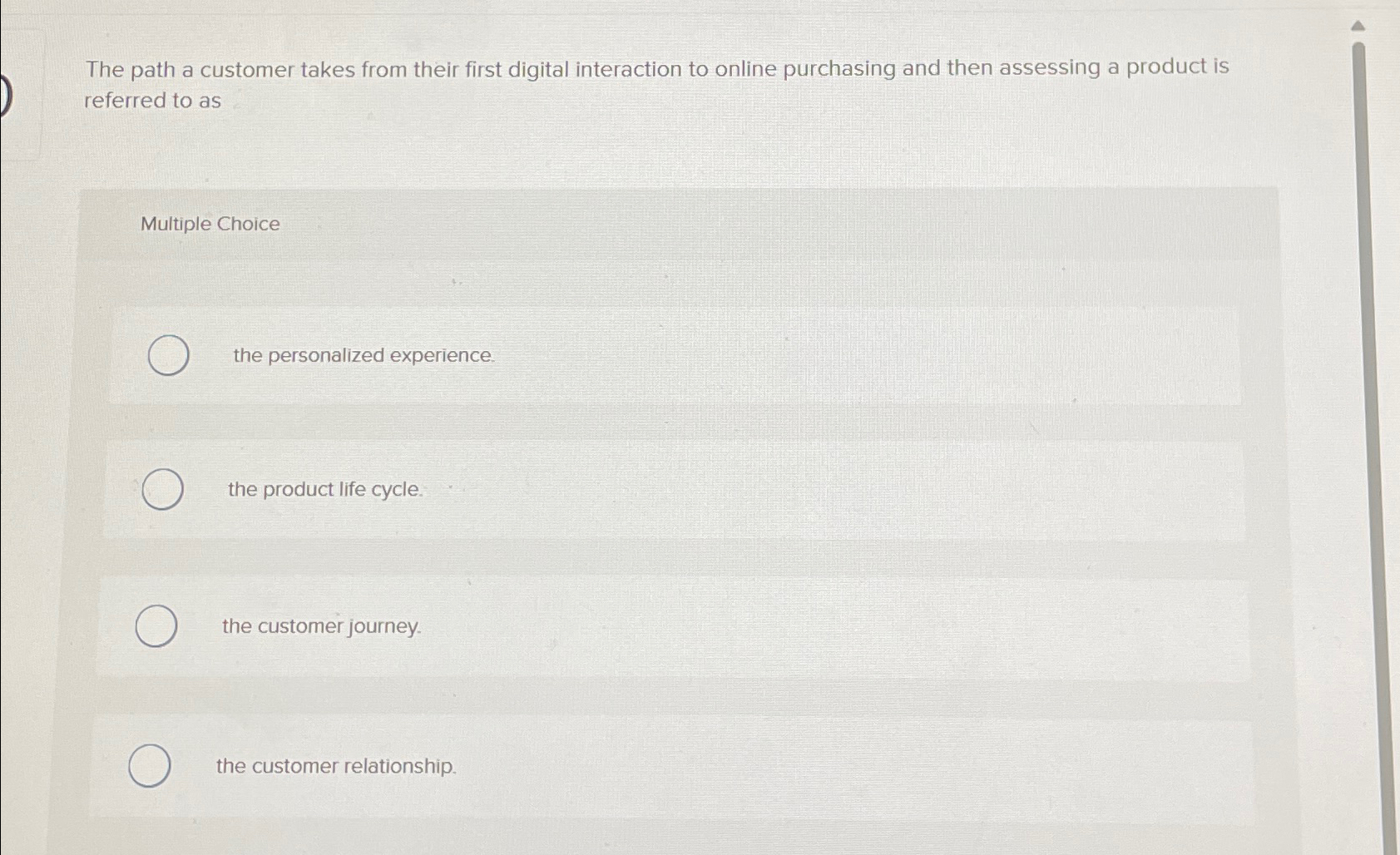 Solved The path a customer takes from their first digital | Chegg.com