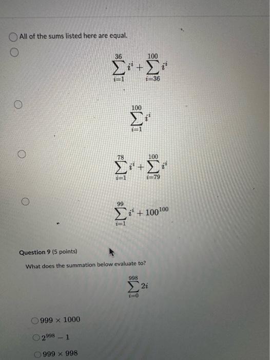 Solved All of the sums listed here are equal. | Chegg.com