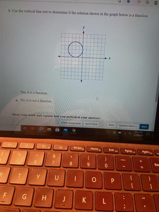 Solved TO b. Use the vertical line test to determine if the | Chegg.com