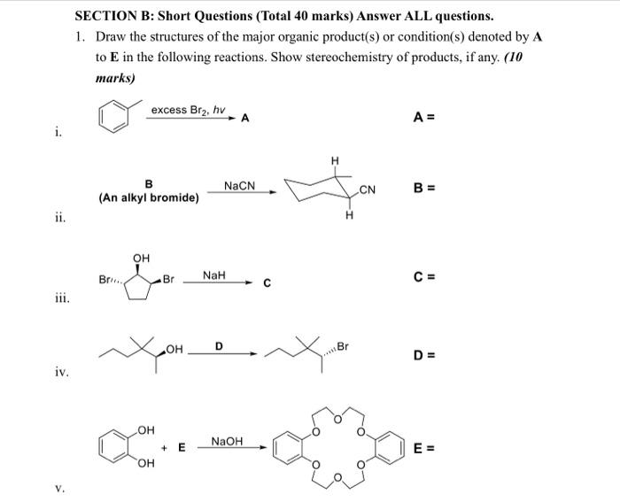 Solved SECTION B: Short Questions (Total 40 Marks) Answer | Chegg.com